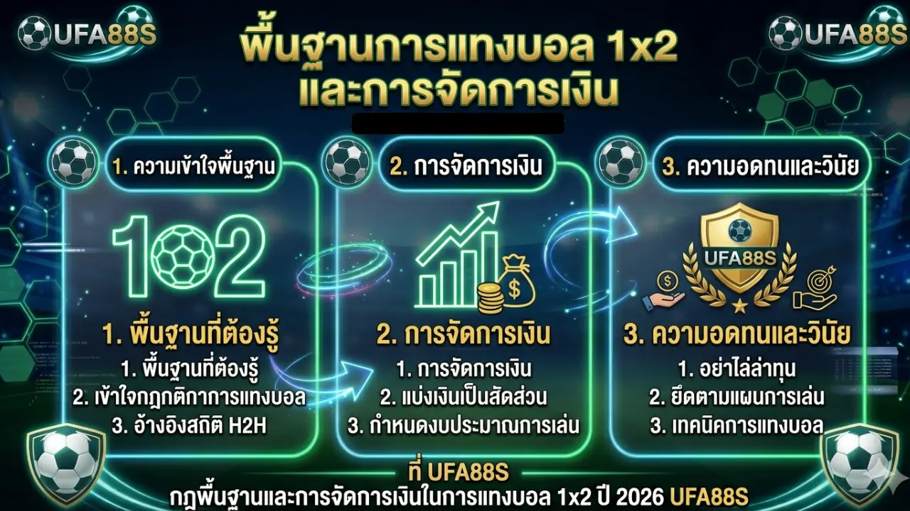 กฎพื้นฐานและการจัดการเงินในการแทงบอล 1x2 ปี 2026 UFA88S กฎพื้นฐานและการจัดการเงินในการแทงบอล 1x2 ปี 2026 UFA88S