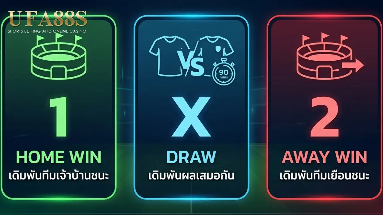 สรุปวิธีเล่นบอล 1X2 ที่ UFA88s ความหมายตัวเลข 1X2
