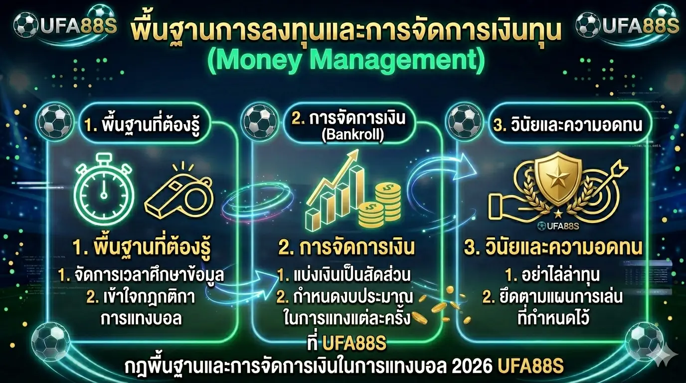 กฎพื้นฐานและการจัดการเงินในการแทงบอล 2026 UFA88S กฎพื้นฐานและการจัดการเงินในการแทงบอล 2026 UFA88S