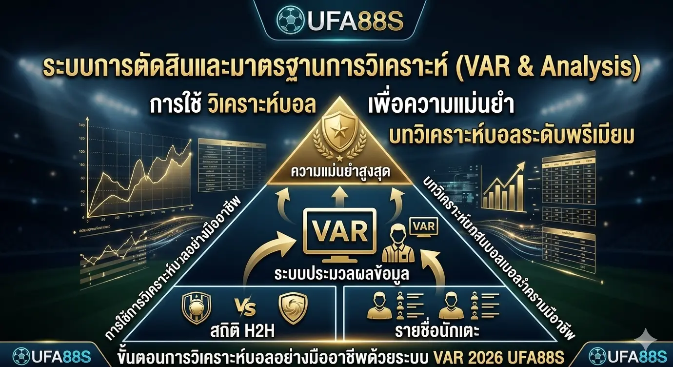 ขั้นตอนการวิเคราะห์บอลอย่างมืออาชีพด้วยระบบ VAR 2026 UFA88S ขั้นตอนการวิเคราะห์บอลอย่างมืออาชีพด้วยระบบ VAR 2026 UFA88S