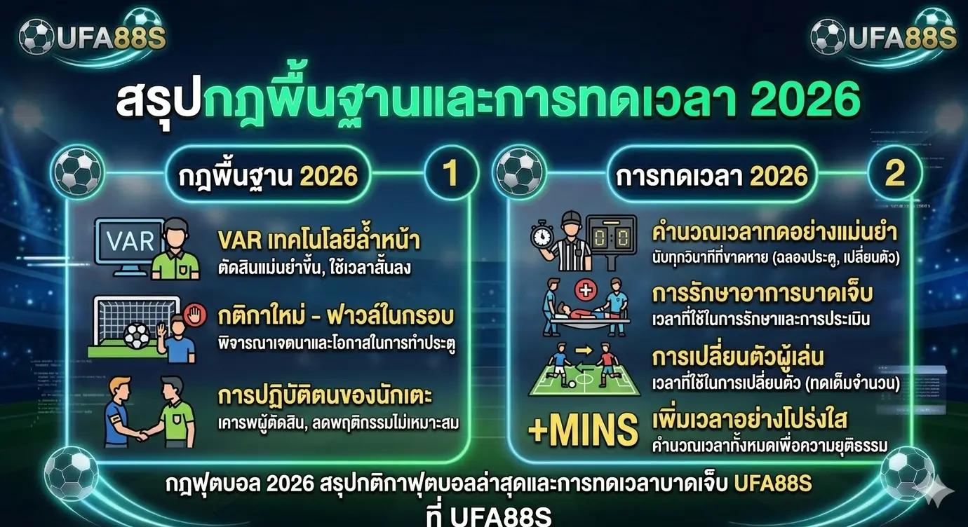 กฎฟุตบอล 2026 สรุปกติกาฟุตบอลล่าสุด กฎฟุตบอล 2026 สรุปกติกาฟุตบอลล่าสุด