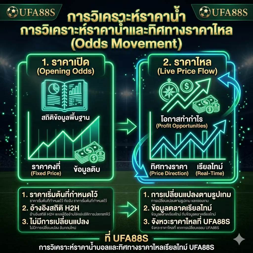 การวิเคราะห์ราคาน้ำบอลและทิศทางราคาไหลเรียลไทม์ UFA88S การวิเคราะห์ราคาน้ำบอลและทิศทางราคาไหลเรียลไทม์ UFA88S