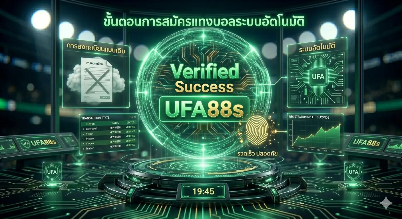 ขั้นตอนการสมัครแทงบอลผ่านระบบอัตโนมัติที่รวดเร็วและปลอดภัยที่สุด UFA88S ขั้นตอนการสมัครแทงบอลผ่านระบบอัตโนมัติที่รวดเร็วและปลอดภัยที่สุด UFA88S