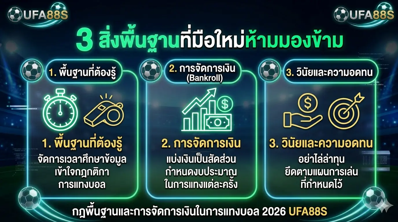 กฎพื้นฐานและการจัดการเงินในการแทงบอล 2026 UFA88S กฎพื้นฐานและการจัดการเงินในการแทงบอล 2026 UFA88S