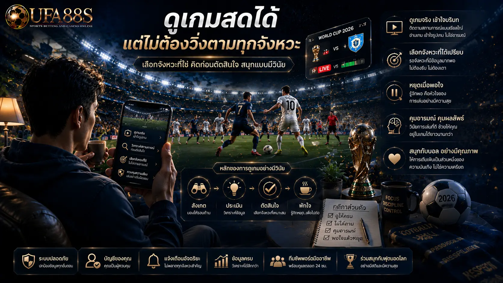 ประสบการณ์แทงบอลโลกผ่านมือถือระหว่างดูบอลสด