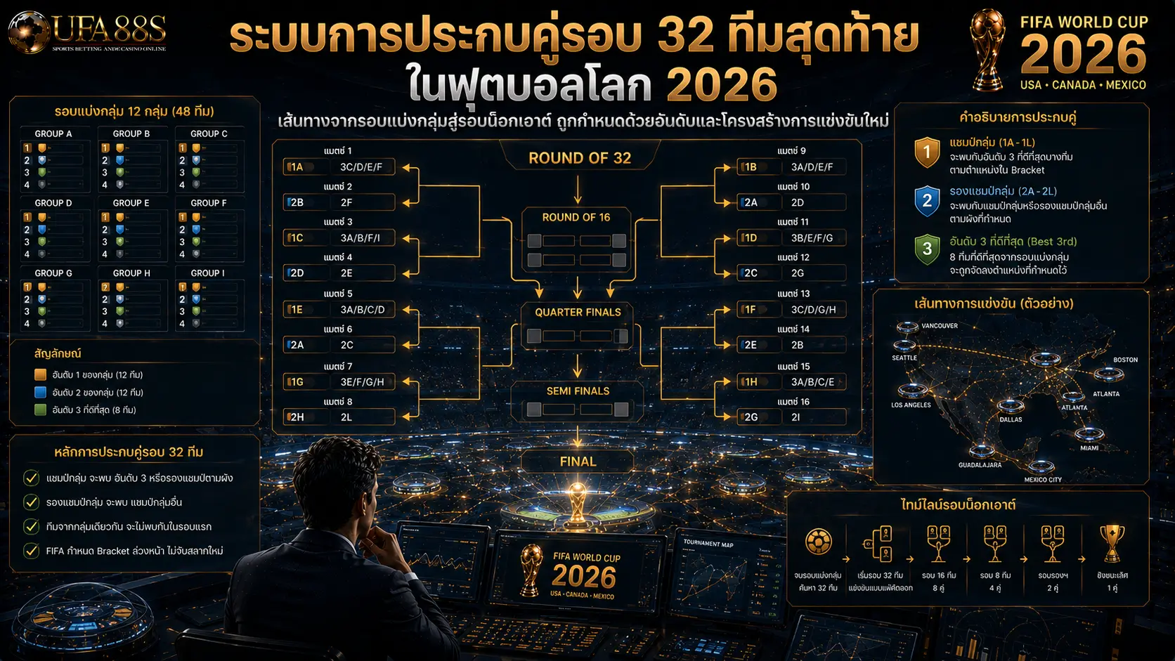 ระบบการประกบคู่รอบ 32 ทีมสุดท้ายในฟุตบอลโลก 2026