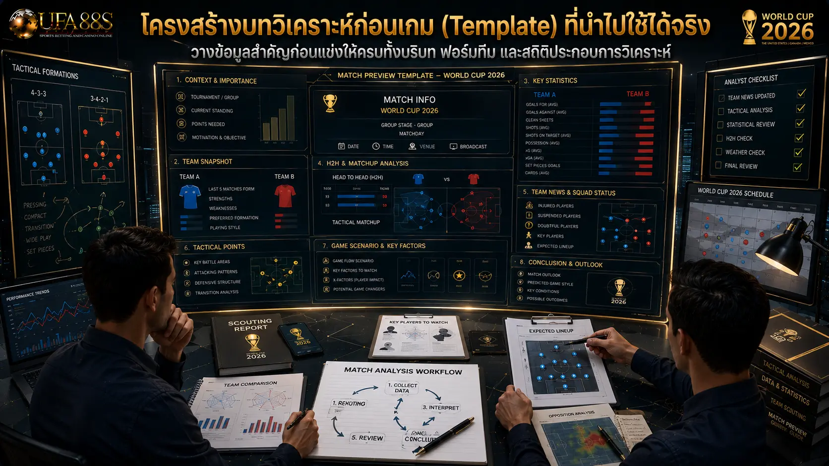 วิเคราะห์บอลวันนี้บอลโลก 2026 โครงสร้างบทวิเคราะห์ก่อนเกม (Template) ที่นำไปใช้ได้จริง