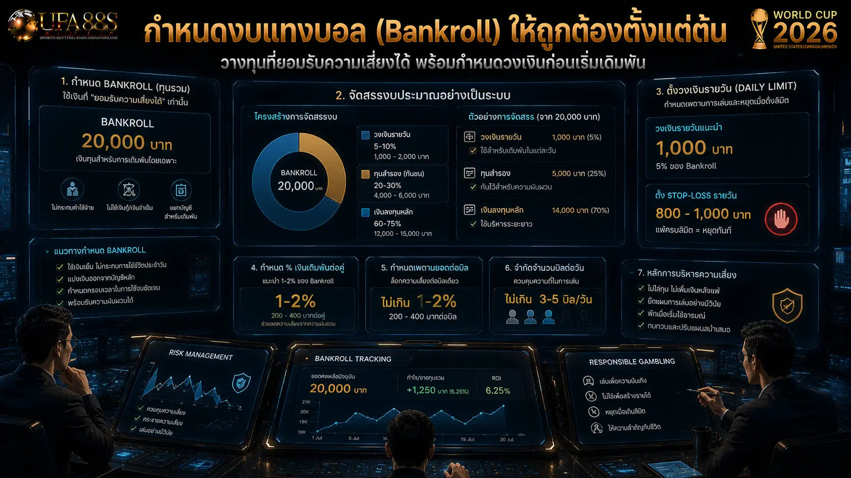 แบ่งงบแทงบอล กำหนดงบแทงบอล (Bankroll) ให้ถูกต้องตั้งแต่ต้น