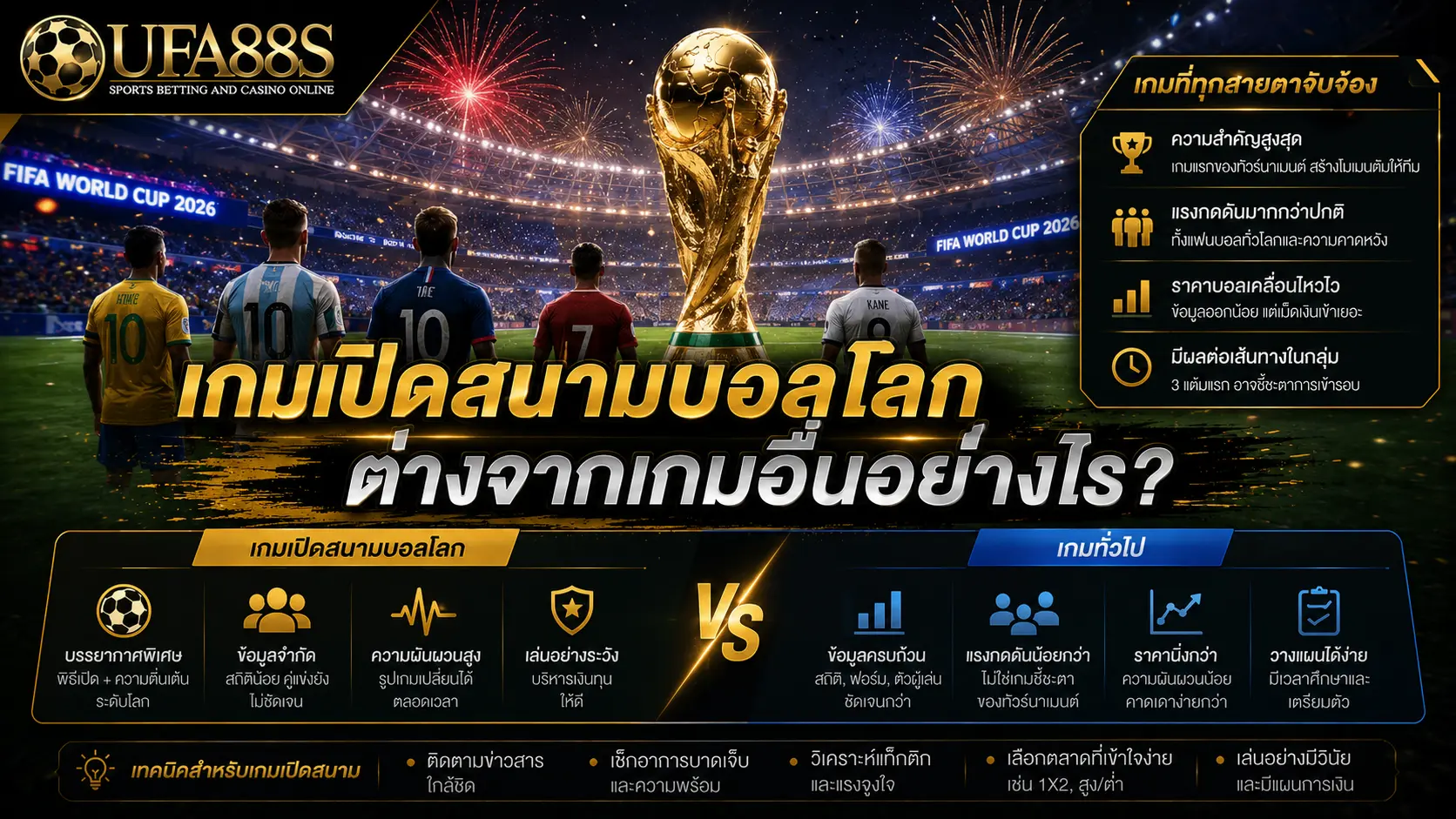 แทงบอลโลกวันเปิดสนาม เกมเปิดสนามบอลโลกต่างจากเกมอื่นอย่างไร?