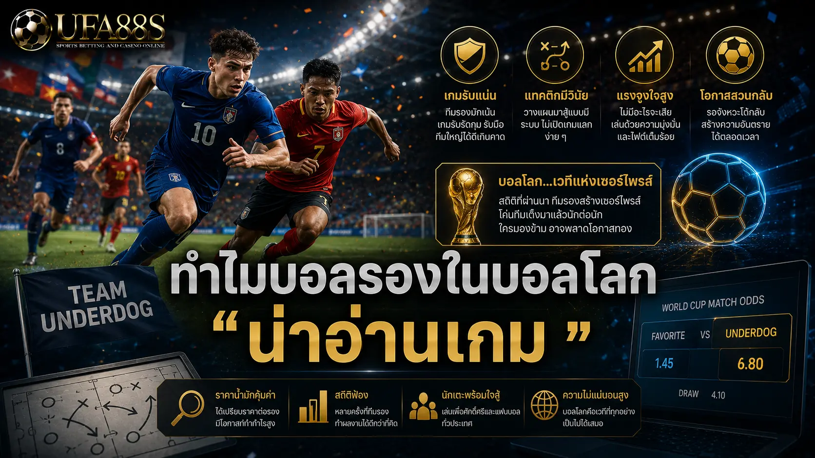 แทงบอลโลกทีมรอง ทำไมบอลรองในบอลโลกถึง “น่าอ่านเกม”