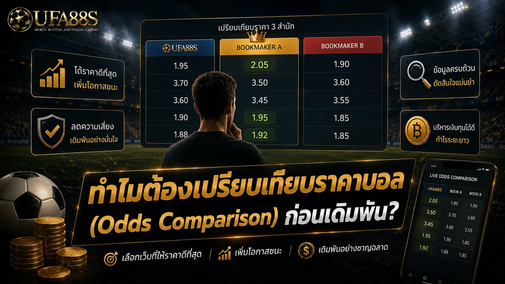 ทำไมต้อง เปรียบเทียบราคาบอล (Odds Comparison) ก่อนเดิมพัน?