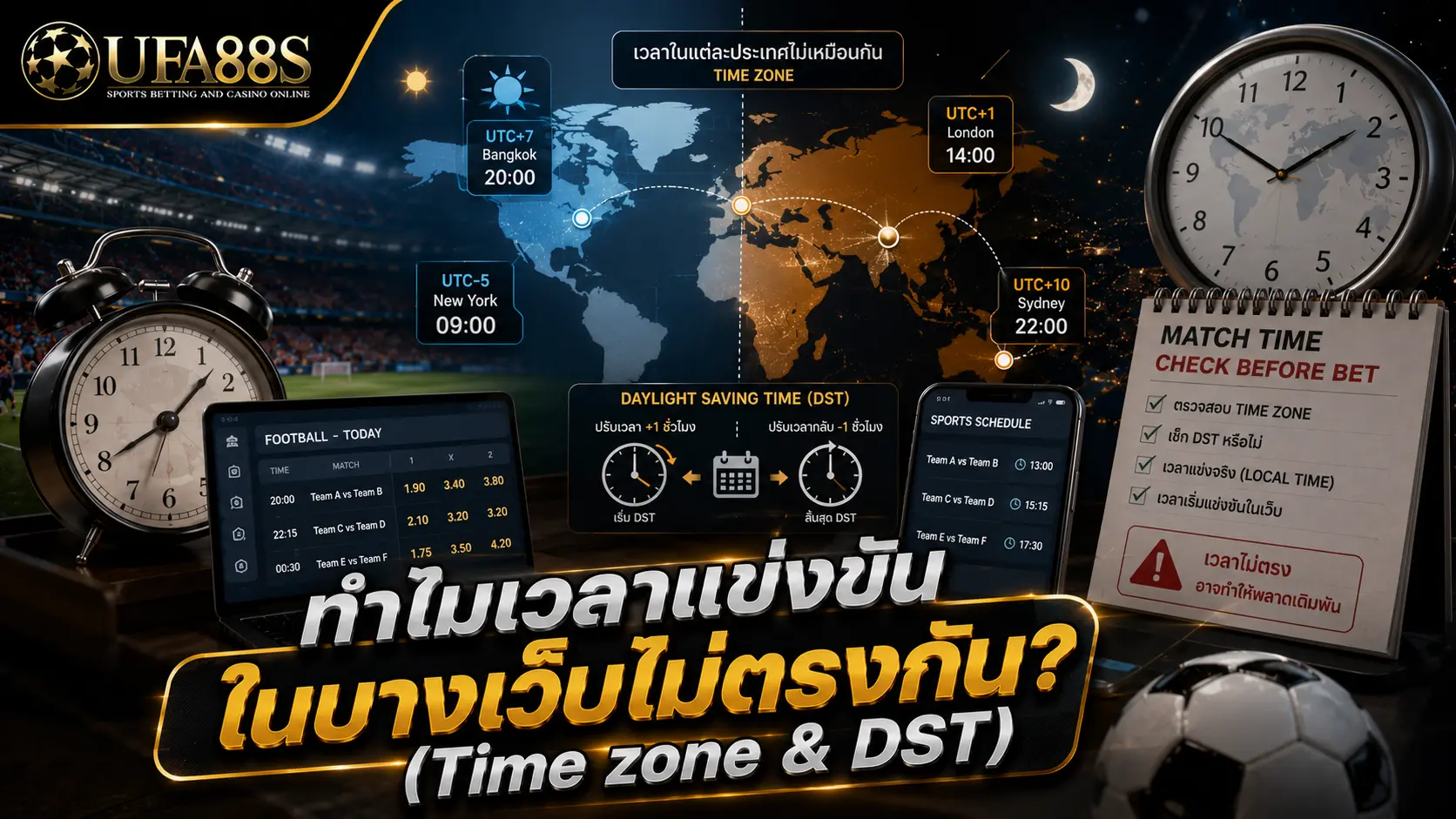 โปรแกรมฟุตบอลวันนี้ ทำไมเวลาแข่งขันในบางเว็บไม่ตรงกัน?