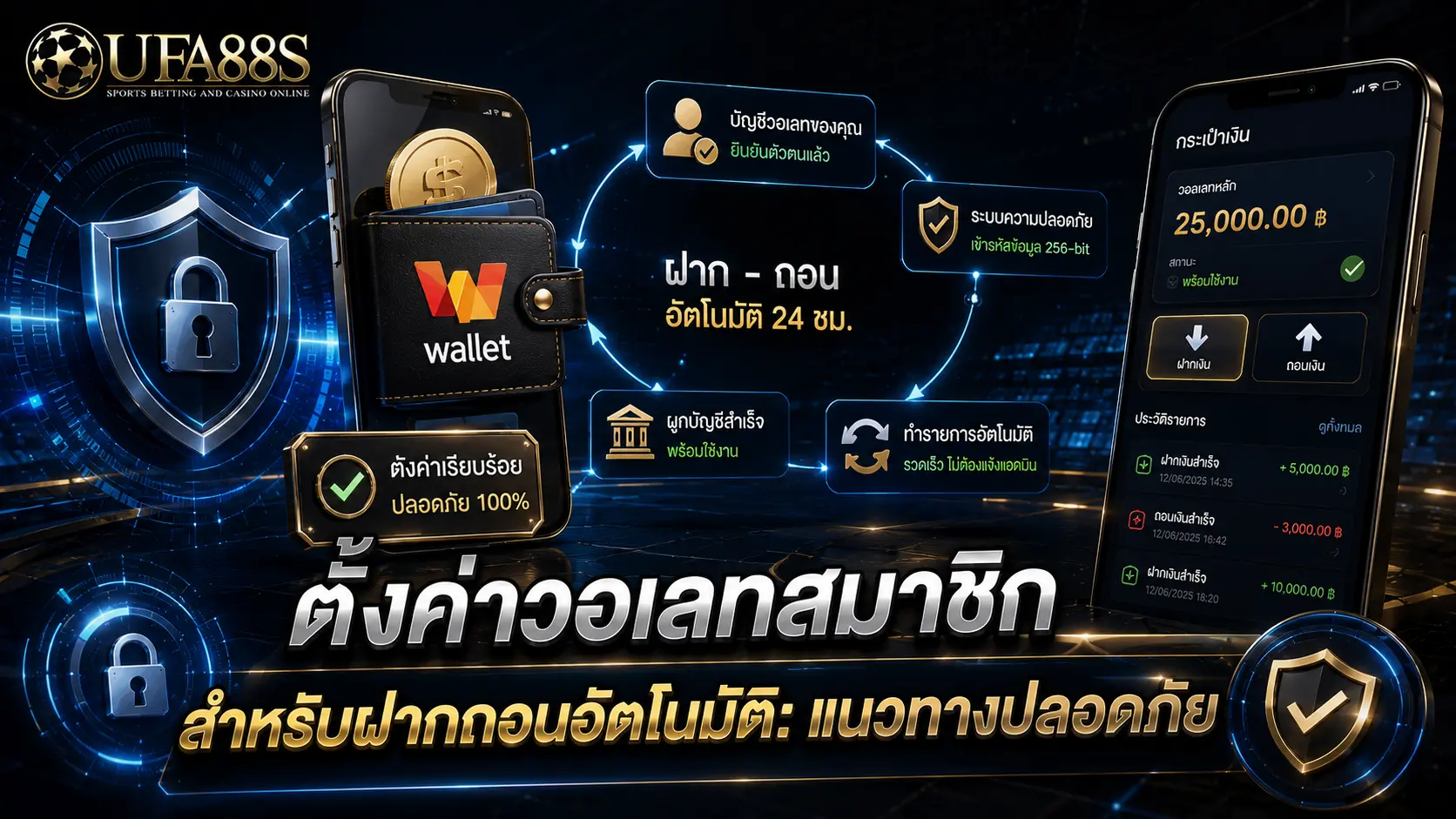 เชื่อมบัญชีวอเลท ตั้งค่าวอเลทสมาชิกสำหรับฝากถอนอัตโนมัติ: แนวทางปลอดภัย