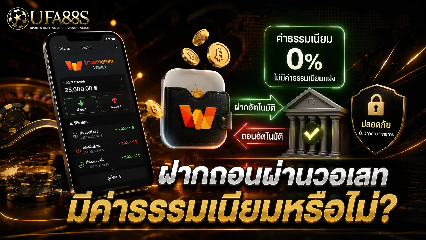 ค่าธรรมเนียมวอเลท ฝากถอนผ่านวอเลทมีค่าธรรมเนียมหรือไม่?