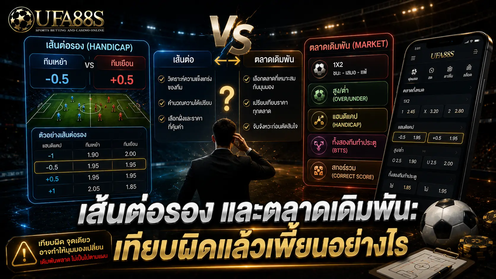 ส่วนต่างราคาบอล เส้นต่อรอง และตลาดเดิมพัน: เทียบผิดแล้วเพี้ยนอย่างไร