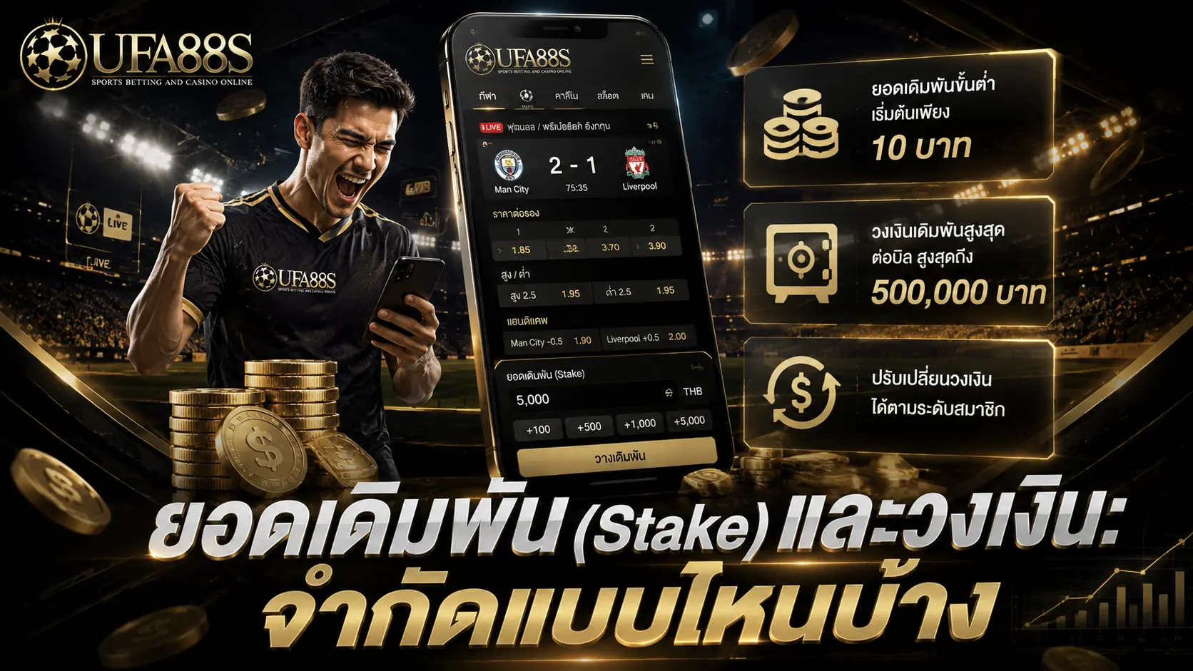 กฎการรับเดิมพัน ยอดเดิมพัน (Stake) และวงเงิน: จำกัดแบบไหนบ้าง