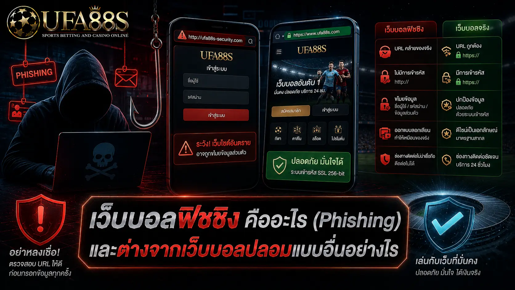 เว็บบอลฟิชชิง คืออะไร (Phishing) และต่างจากเว็บบอลปลอมแบบอื่นอย่างไร