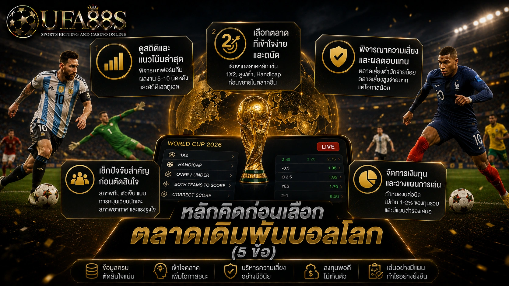 เลือกตลาดบอลโลก หลักคิดก่อนเลือกตลาดเดิมพันบอลโลก (5 ข้อ)
